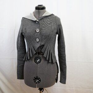 Hazel short wool blend grey jacket, size-S, with hood
